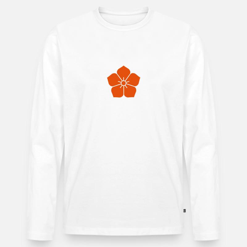 chinesische Glockenblume - Männer Premium Bio Langarmshirt - Weiß