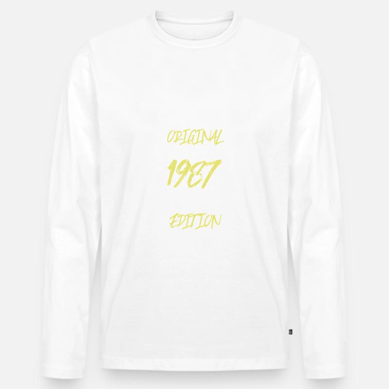 1987 limited edition - Männer Premium Bio Langarmshirt - Weiß