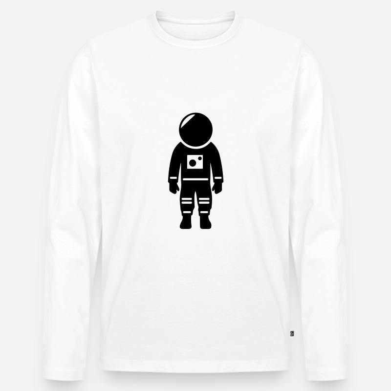 Astronaut Space - Männer Premium Bio Langarmshirt - Weiß