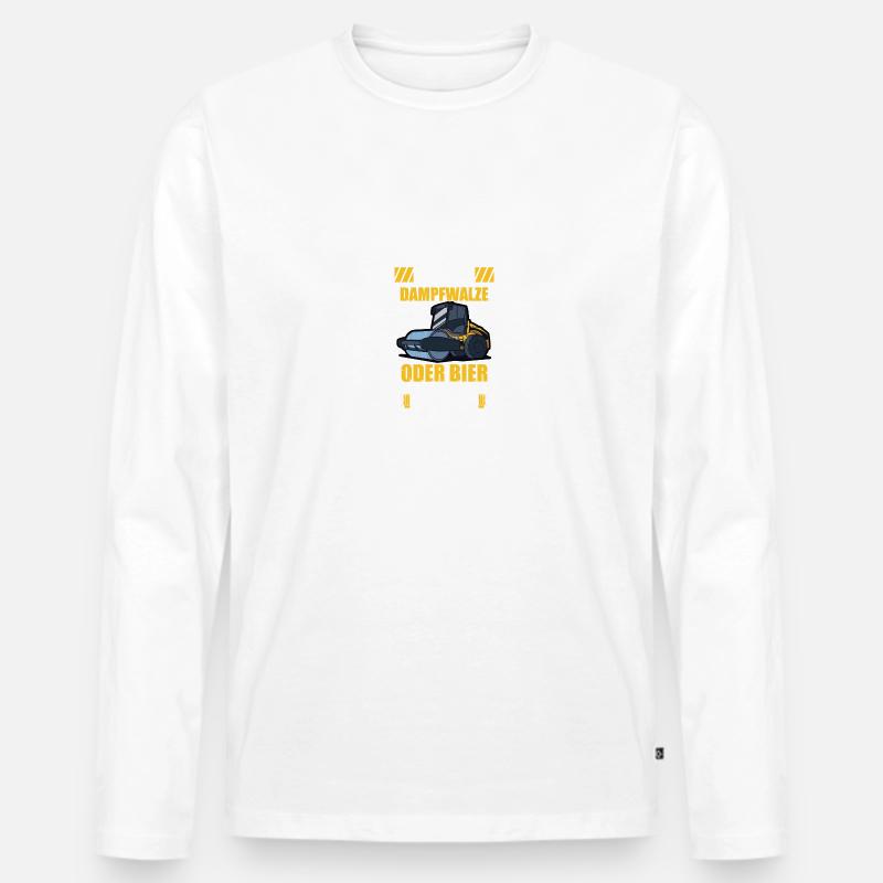 Dampfwalze oder Bier Straßenbauer Straßenwärter - Männer Premium Bio Langarmshirt - undefined