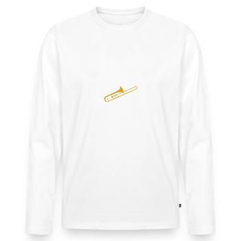 Prähistorische Vorläufer Posaune Posaunenspieler - Männer Premium Bio Langarmshirt - Weiß - Vorne - Nico (187cm)