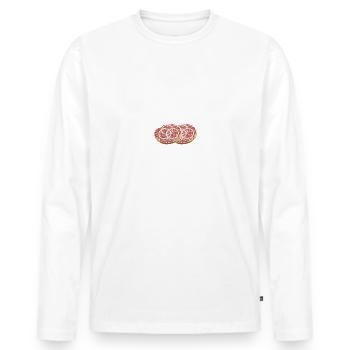 Hast du das Mett gesehen? Mettbrötchen - Männer Premium Bio Langarmshirt - Weiß - Vorne - Nico (187cm)