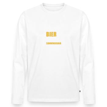 Sonnenbrand im Nacken Biertrinker Bier Sauf - Männer Premium Bio Langarmshirt - Weiß - Vorne - Nico (187cm)