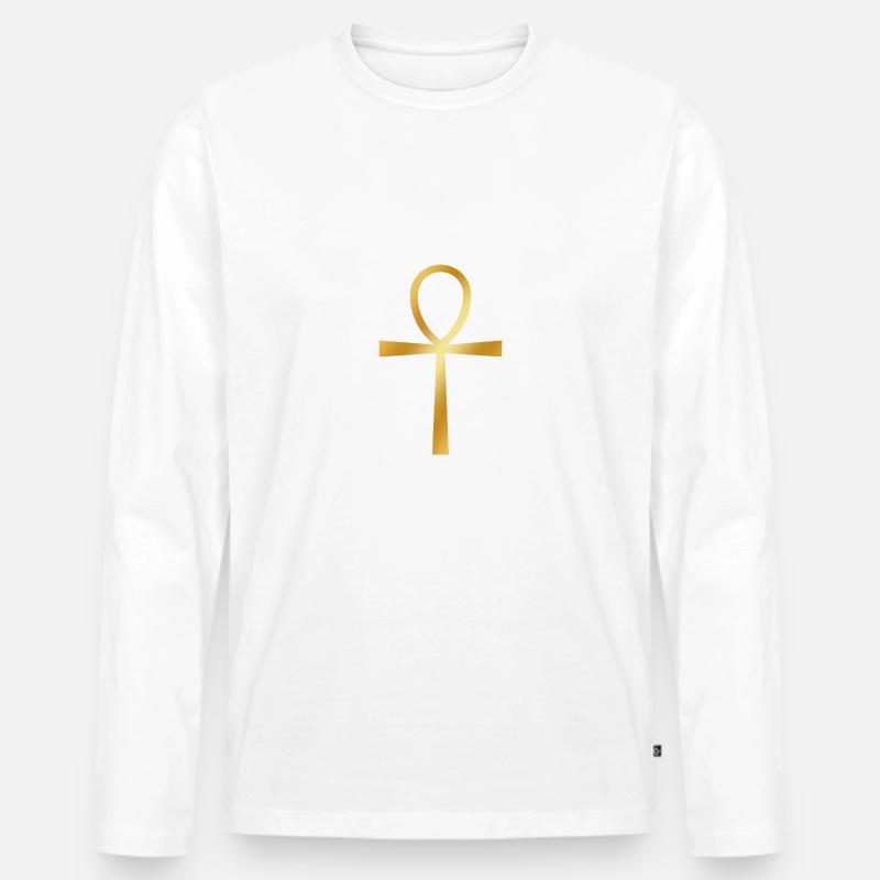 Ankh - Männer Premium Bio Langarmshirt - Weiß
