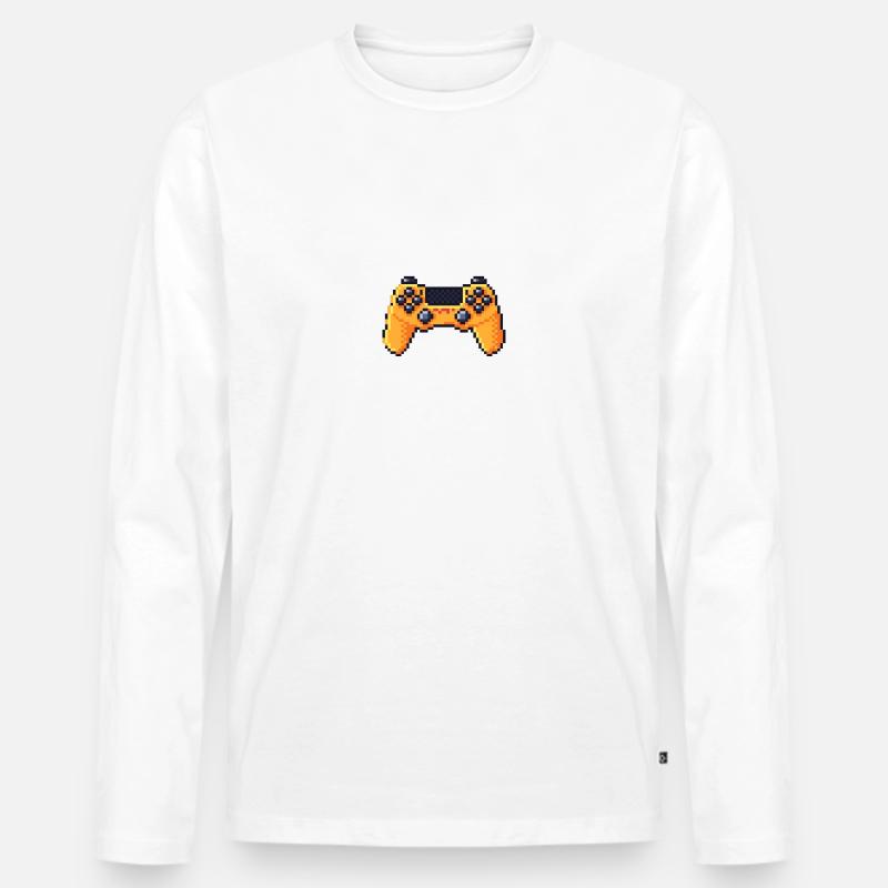 gaming controller - Männer Premium Bio Langarmshirt - Weiß