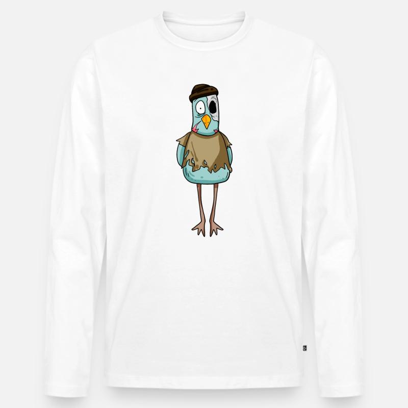 Zombie Möwe - Männer Premium Bio Langarmshirt - Weiß
