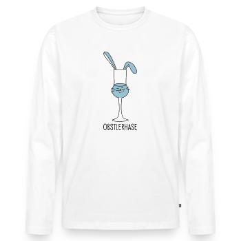 Lapin de Pâques en tant qu'obstler (b) - T-shirt manches longues Premium bio Homme - blanc - Devant - Nico (187cm)