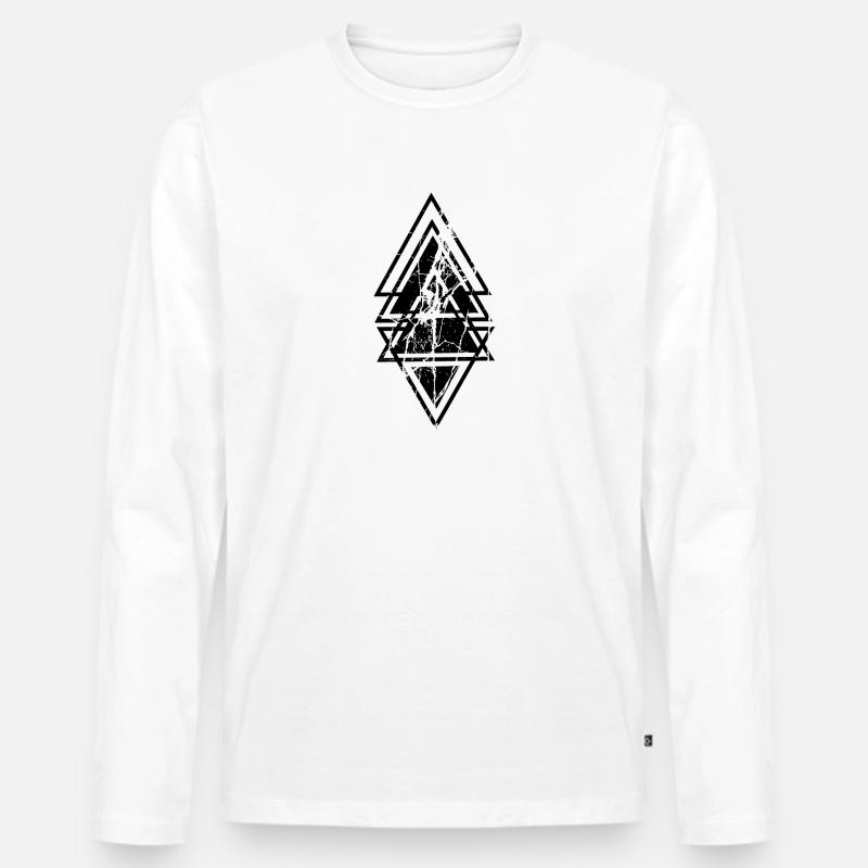 triangle black - Männer Premium Bio Langarmshirt - Weiß