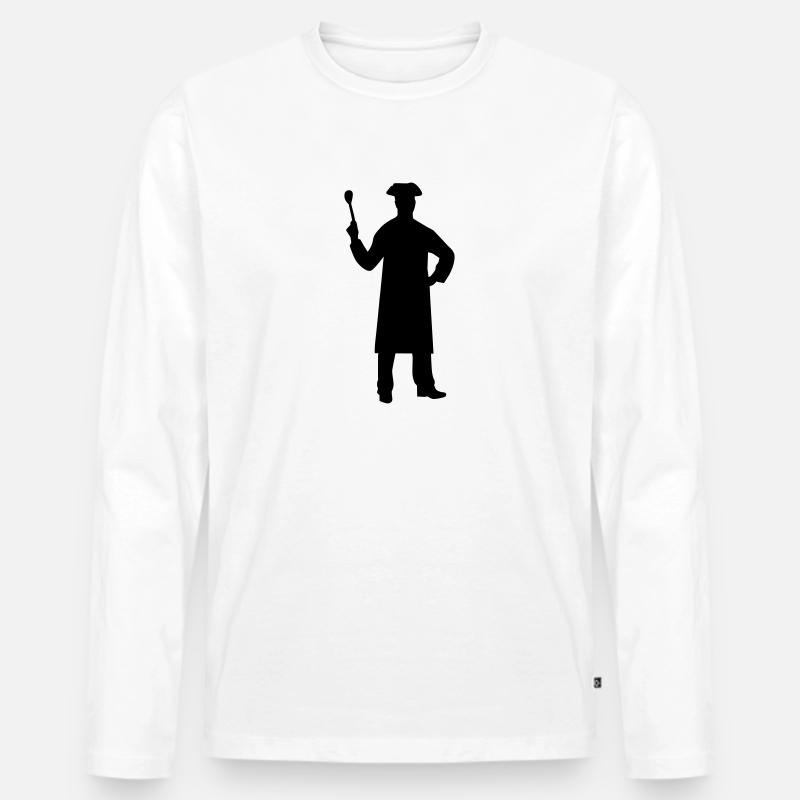 Koch - Männer Premium Bio Langarmshirt - Weiß
