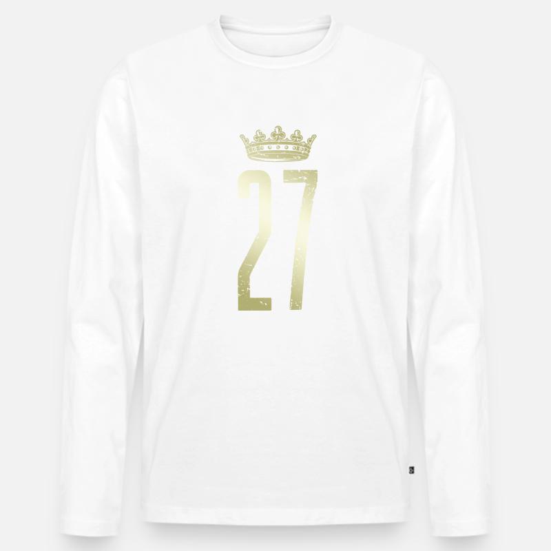 27 Nummer Krone - Männer Premium Bio Langarmshirt - undefined