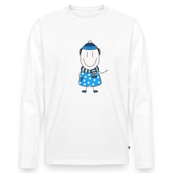Its cold outside - Winter - Männer Premium Bio Langarmshirt - Weiß - Vorne - Nico (187cm)