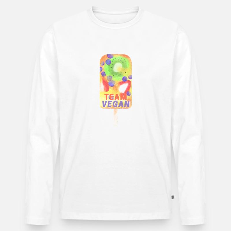 Team Vegan Eis - Männer Premium Bio Langarmshirt - Weiß