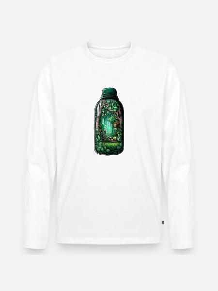 Jungle Bottle Drawing - Men's Premium Organic Long Sleeve Shirt - white