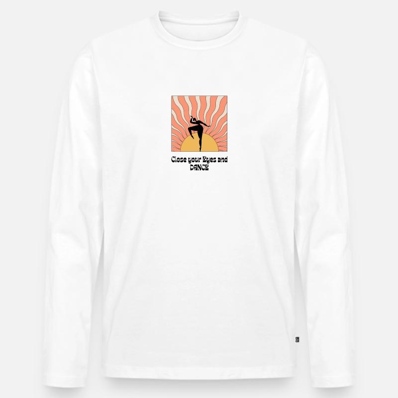 Dance Sonne Tanzen - Männer Premium Bio Langarmshirt - Weiß