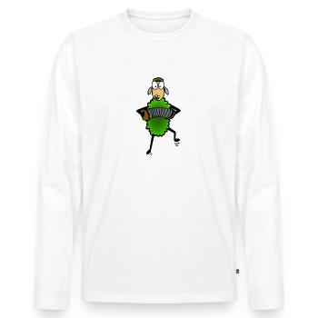 Des moutons jouent de l’accordéon - T-shirt manches longues Premium bio Homme - blanc - Devant - Nico (187cm)
