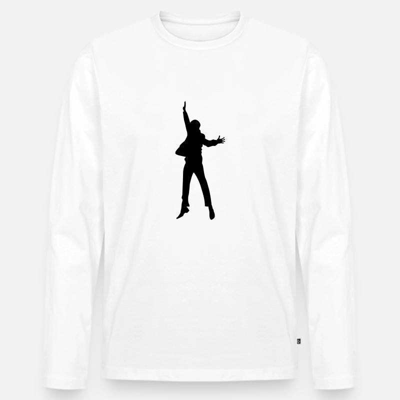Jump High - Männer Premium Bio Langarmshirt - Weiß