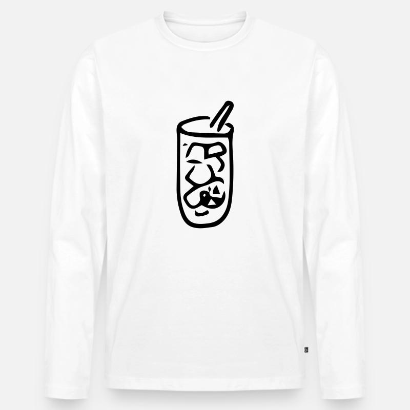 Eistee,Zitrone,Eiswürfel,Alkohol,Tee,Soda,Eis - Männer Premium Bio Langarmshirt - Weiß