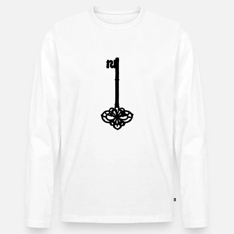 key_1 - Männer Premium Bio Langarmshirt - Weiß