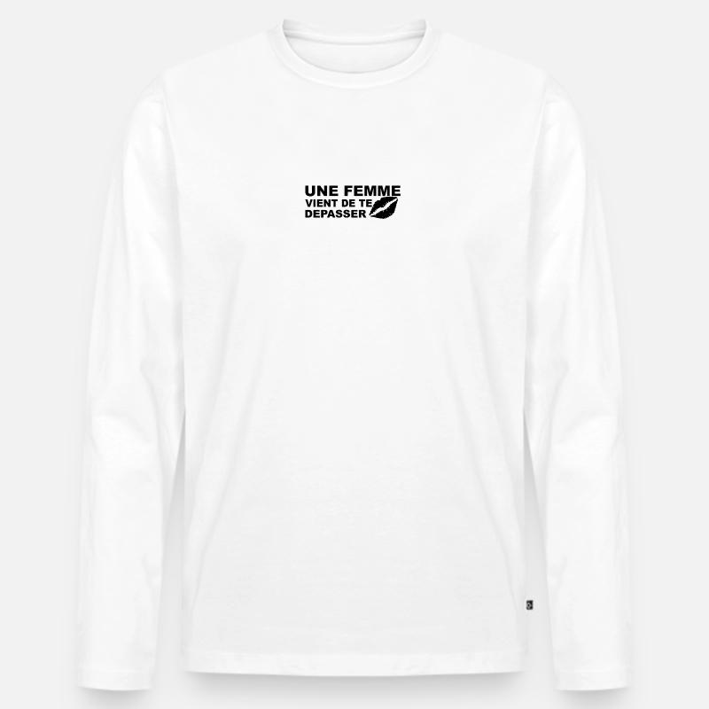 Warnung: Sie wurden gerade überholt - Männer Premium Bio Langarmshirt - Weiß