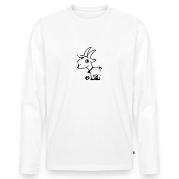 Ziege - Goat - Männer Premium Bio Langarmshirt - Weiß - Vorne - Nico (187cm)