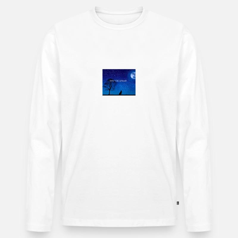 DON T BE AFRAID - Männer Premium Bio Langarmshirt - Weiß