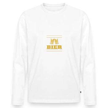 Durst wird durch bier erst schön - Männer Premium Bio Langarmshirt - Weiß - Vorne - Nico (187cm)