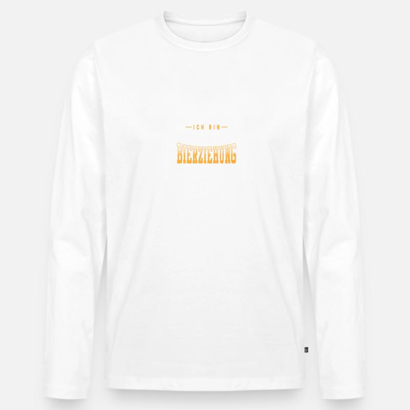 Ich bin in einer Bierziehung - Männer Premium Bio Langarmshirt - Weiß