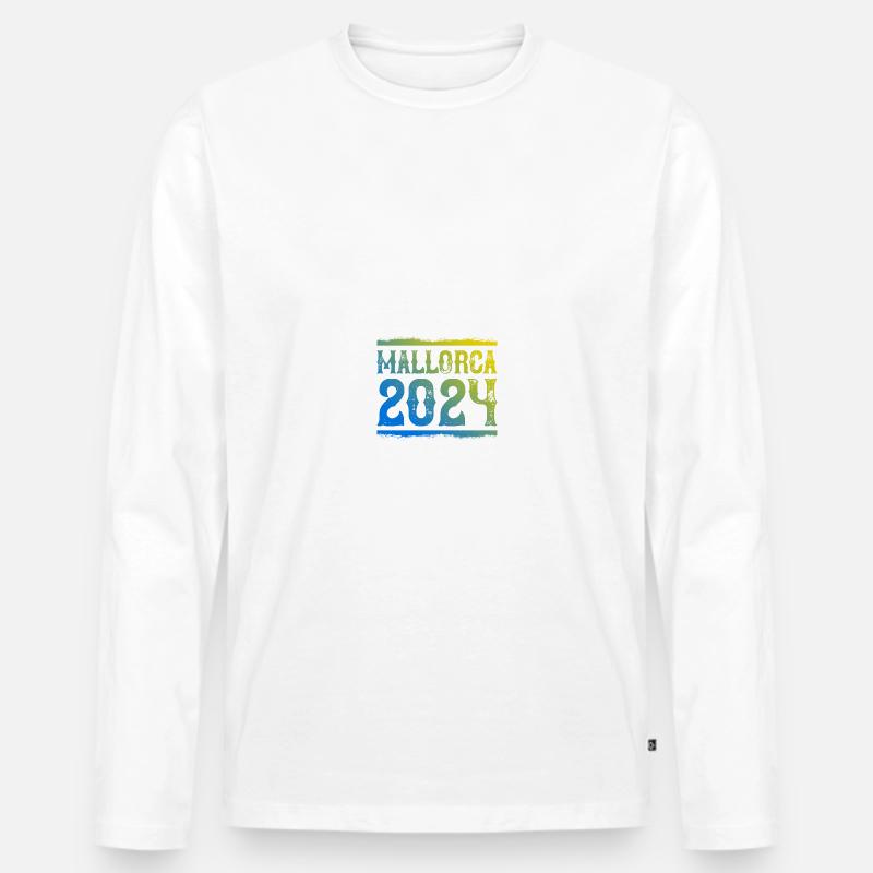 Mallorca 2024 - Männer Premium Bio Langarmshirt - Weiß