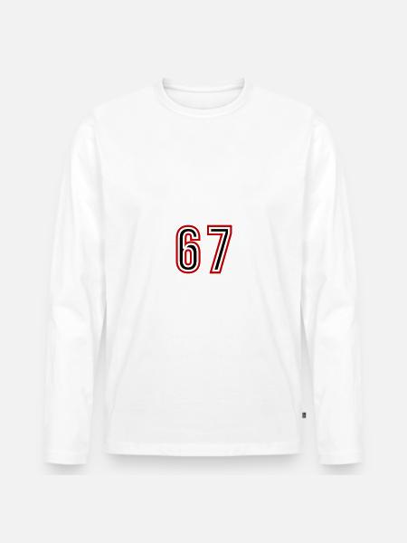 67 Number Years Jersey - Men's Premium Organic Long Sleeve Shirt - white