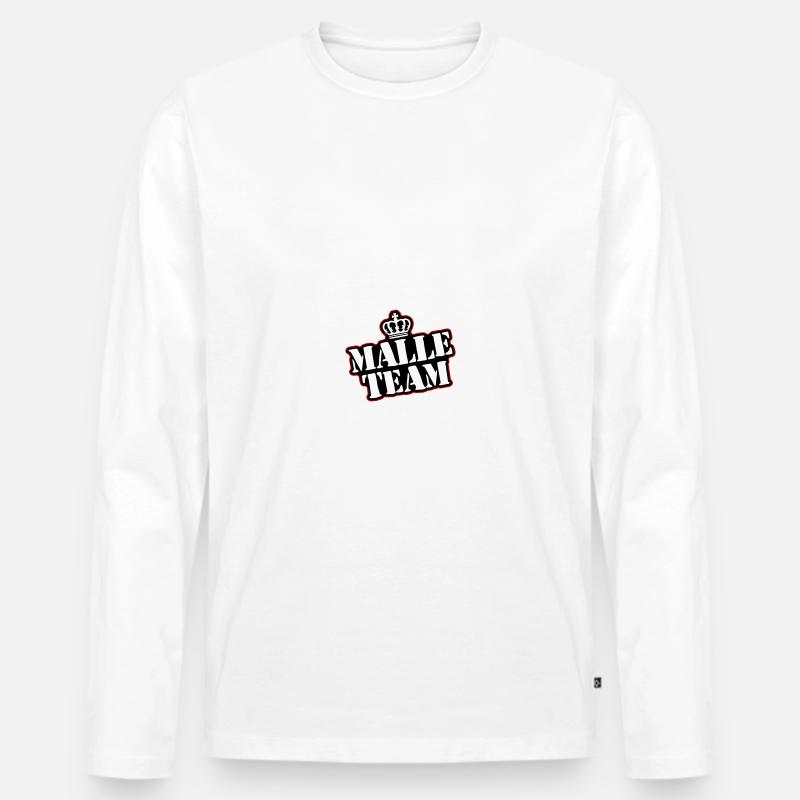 Malle Team - Männer Premium Bio Langarmshirt - Weiß