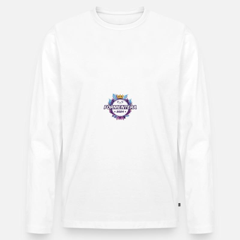 Formentera 2024 - Männer Premium Bio Langarmshirt - Weiß