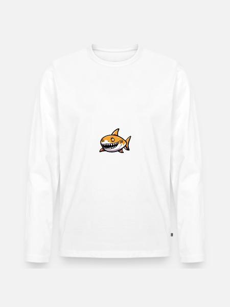 Requin Halloween Animal - T-shirt manches longues Premium bio Homme - blanc