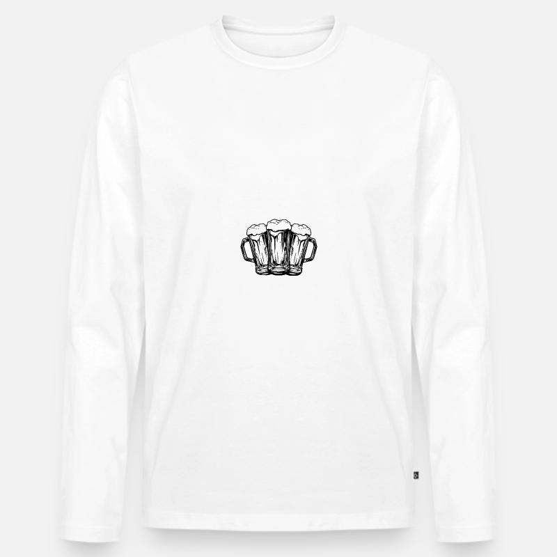 Bier Gläser - Männer Premium Bio Langarmshirt - Weiß