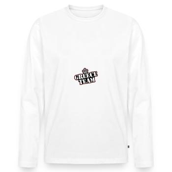 Greece Team - Men's Premium Organic Long Sleeve Shirt - white - Front - Nico (187cm)