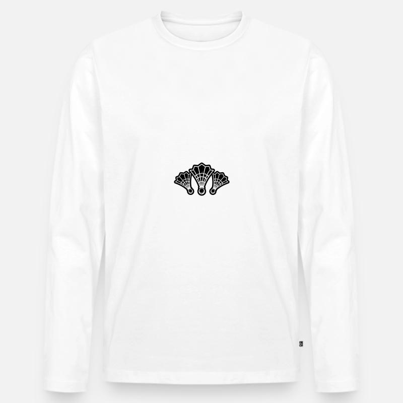 Badminton Symbol - Männer Premium Bio Langarmshirt - Weiß