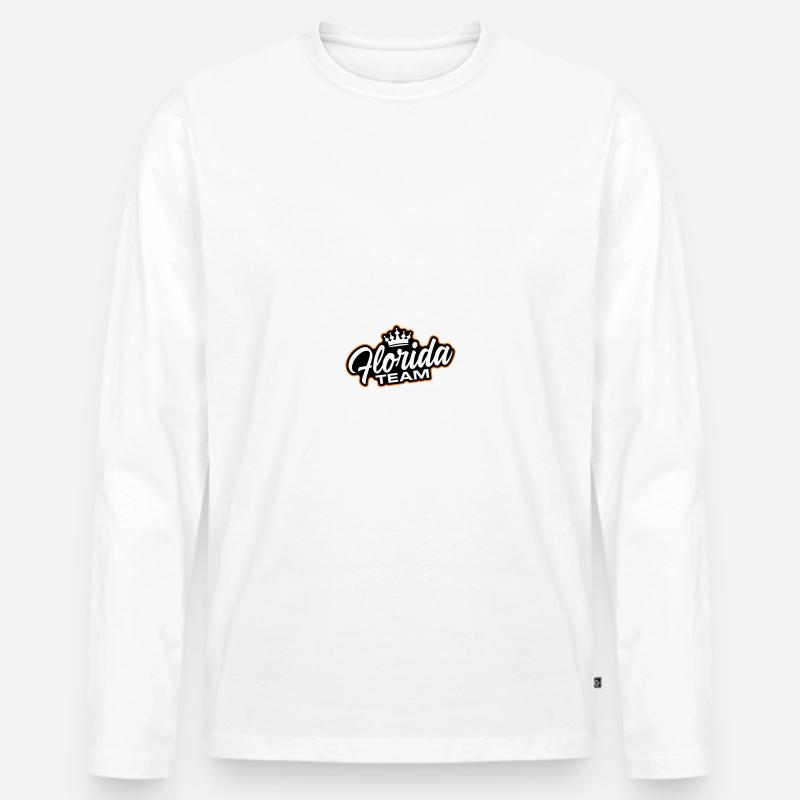 Florida Team - Männer Premium Bio Langarmshirt - Weiß
