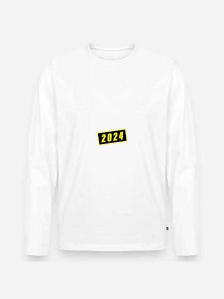 2024 year - Men's Premium Organic Long Sleeve Shirt - white