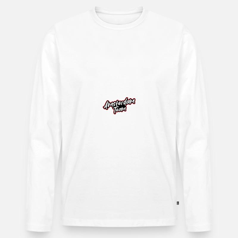 Amsterdam Team - Männer Premium Bio Langarmshirt - Weiß