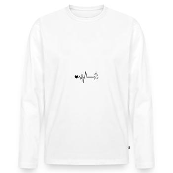 Ancre Tatouage Pulse Amour - T-shirt manches longues Premium bio Homme - blanc - Devant - Nico (187cm)