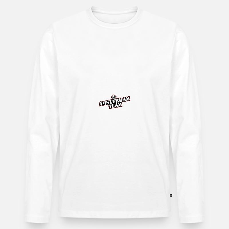 Amsterdam Team - Männer Premium Bio Langarmshirt - Weiß
