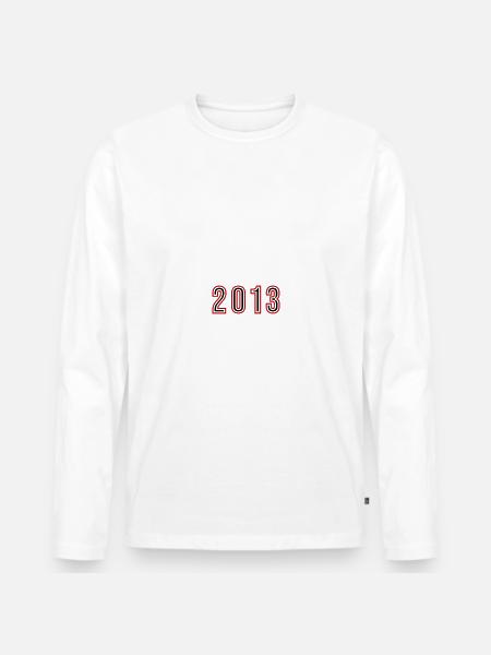 2010 Year Number - Men's Premium Organic Long Sleeve Shirt - white