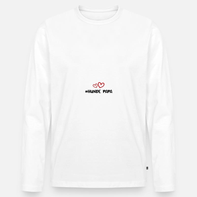 Hunde Papa - Männer Premium Bio Langarmshirt - Weiß