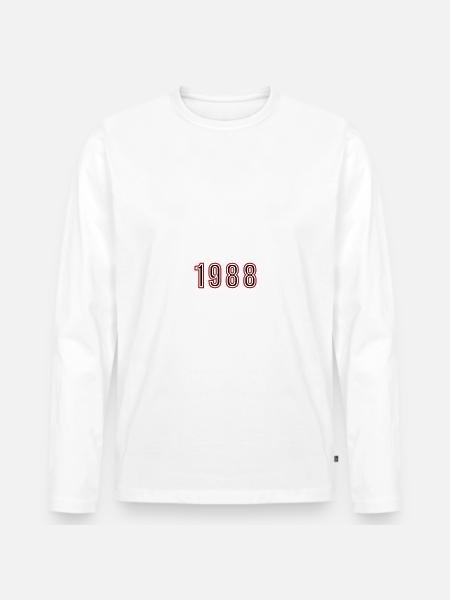1988 Year Number - Men's Premium Organic Long Sleeve Shirt - white
