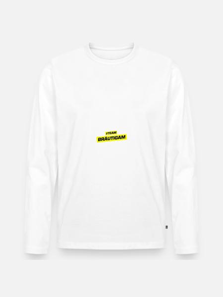 Équipe Marié Mariage Mariage - T-shirt manches longues Premium bio Homme - blanc