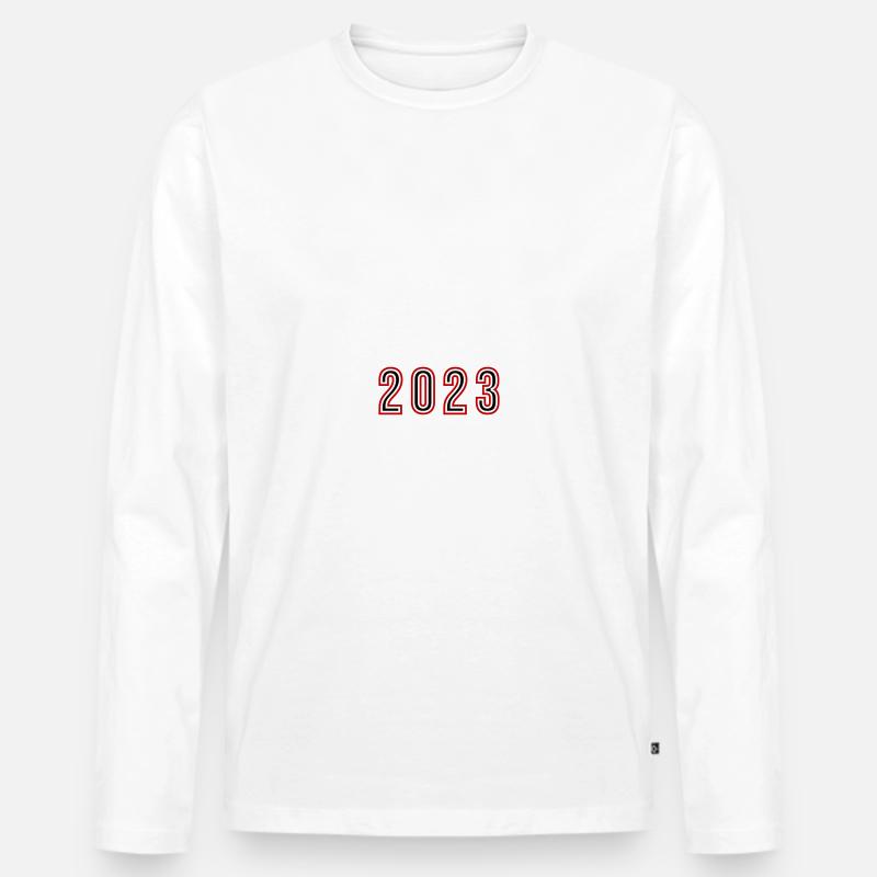 Numéro de l’année 2023 - T-shirt manches longues Premium bio Homme - blanc