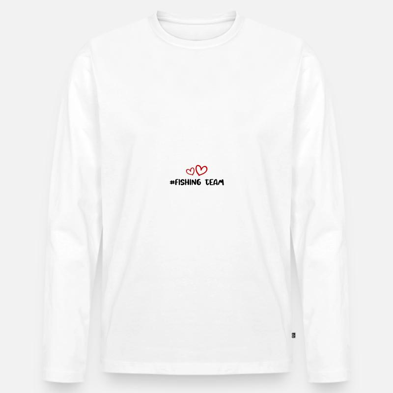 fishing team herz - Männer Premium Bio Langarmshirt - Weiß