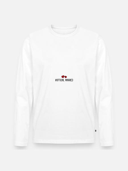 Married Wedding Heart - Men's Premium Organic Long Sleeve Shirt - white