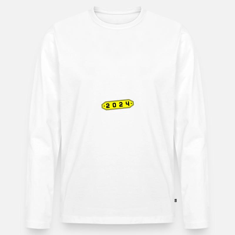 2024 Symbol - Männer Premium Bio Langarmshirt - Weiß