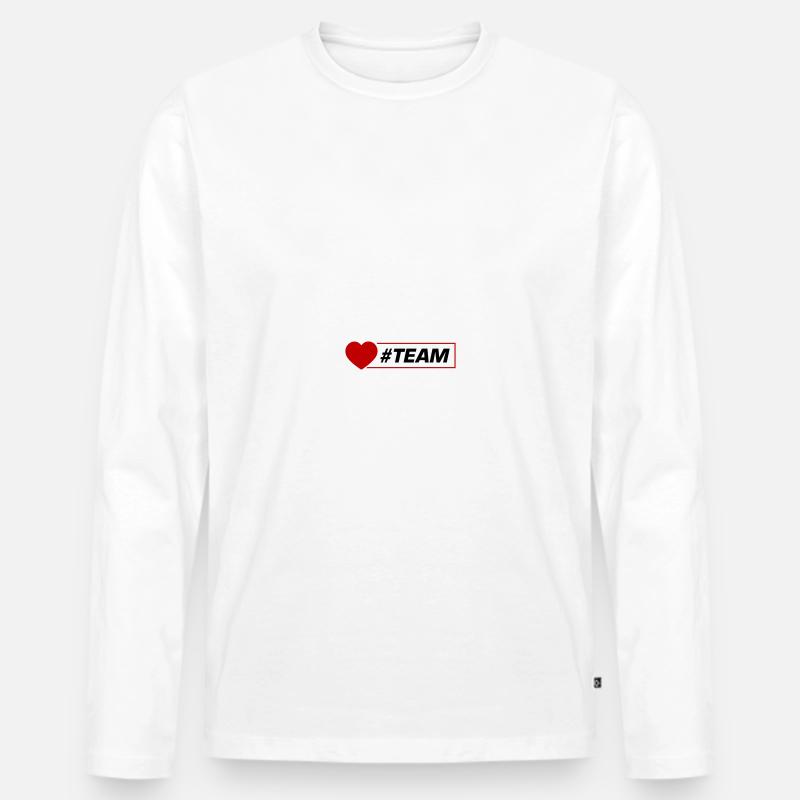Team Herz - Männer Premium Bio Langarmshirt - Weiß