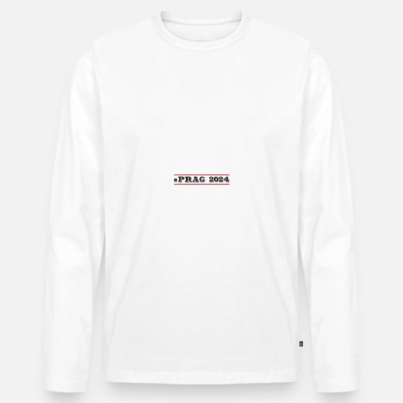 Prag 2024 - Männer Premium Bio Langarmshirt - Weiß